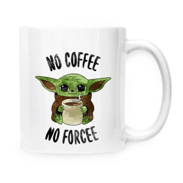 Hrnek malý bílý s potiskem No forcee