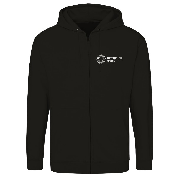 Pánská mikina na zip, černá, malé bílé logo